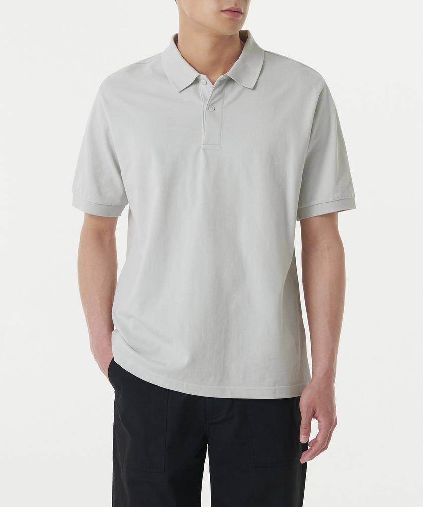 MUSINSA STANDARD Basic Pique Polo Shirt [Ash Grey]