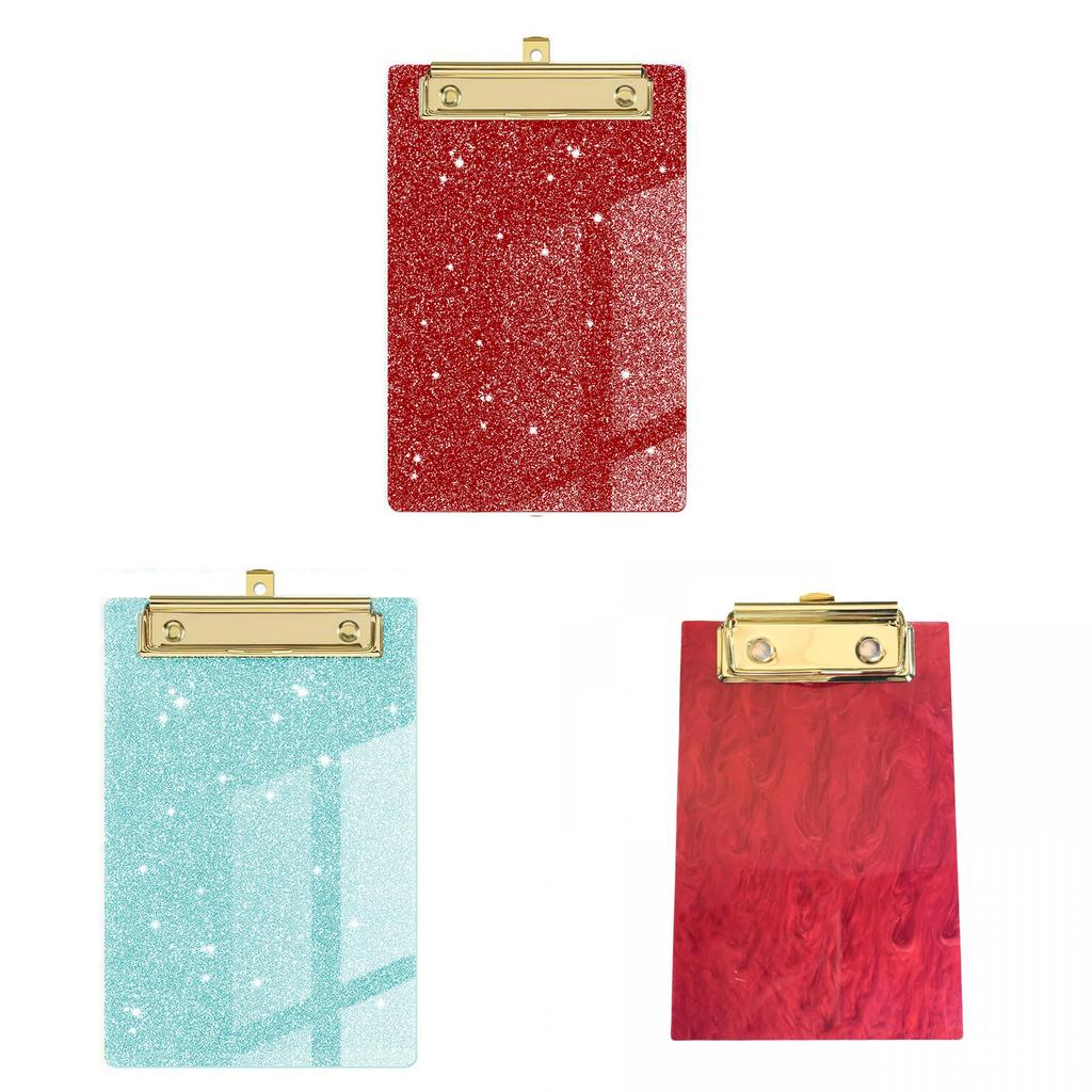 Sparkle Acrylic File Folder Clips With Metal Pressure Clamp For Office And Gift Use