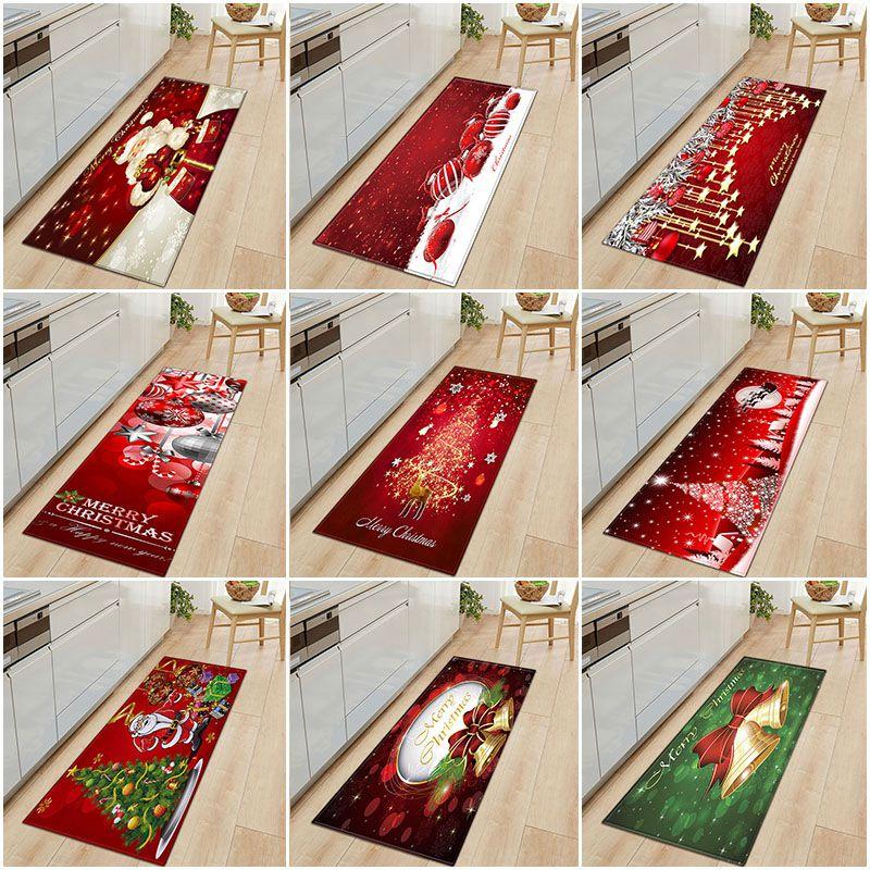 Door Floor Santa Mat Christmas Area Rug Holiday Kitchen Bedroom Mat Carpet Decor