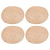 Handwoven oval table mats set of 4 with heatproof coaster grass placemats for kitchen home and party table protection