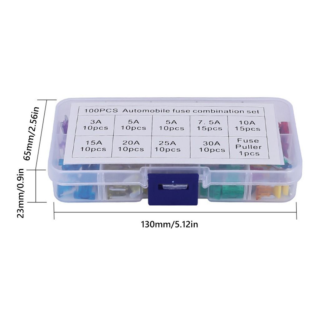 70/100PCS 5-30A Automobile Fuse Combination Set Multicolor Fuse Puller Car Fuse Kits Case Assorted Small Standard Fuse Set