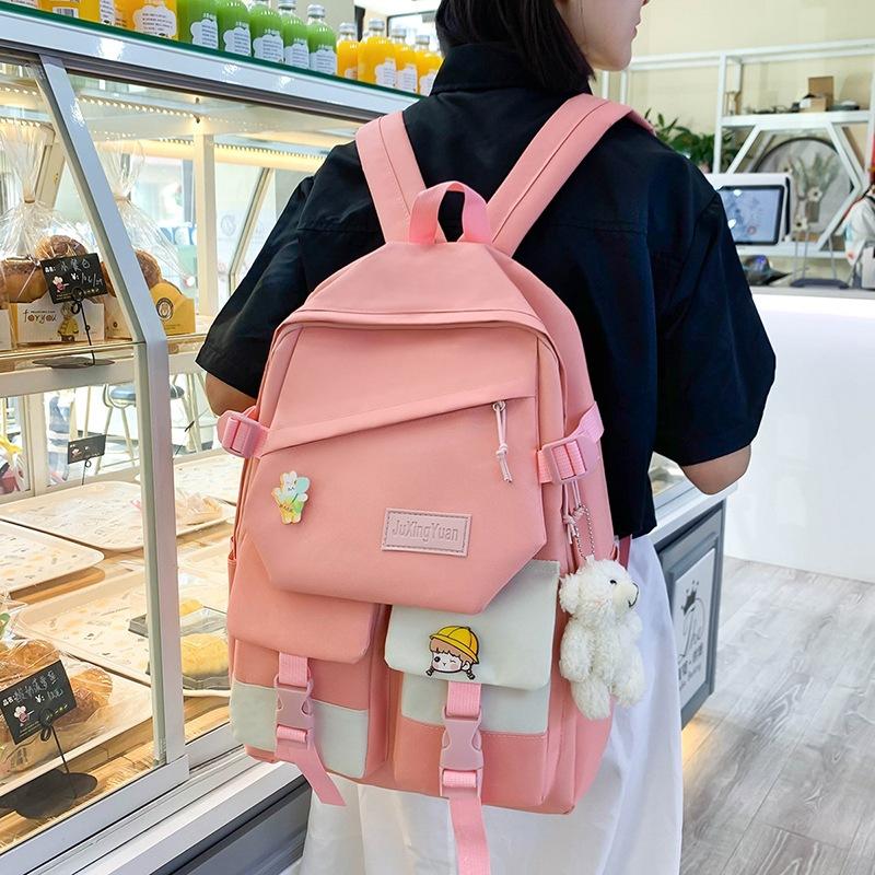 Ins Style New Fashion Trendy Casual Foreign Style Small Fresh Backpack Large Capacity Korean Version Sports College Style School Bag