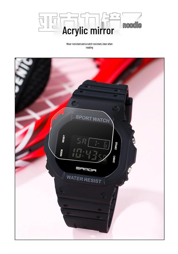 Sanda Square Multifunktionale Wasserdichte Leuchtende Sportuhr - Mode-Armbanduhr für Studenten