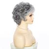 Women’s Short Curly Wig with Side Bangs Fluffy Gray-White Heat-resistant Synthetic Hairpiece