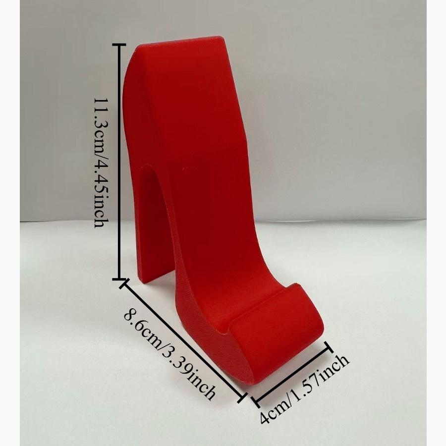 3D Printed High Heel Phone Holder for Office and Bedroom Display красный
