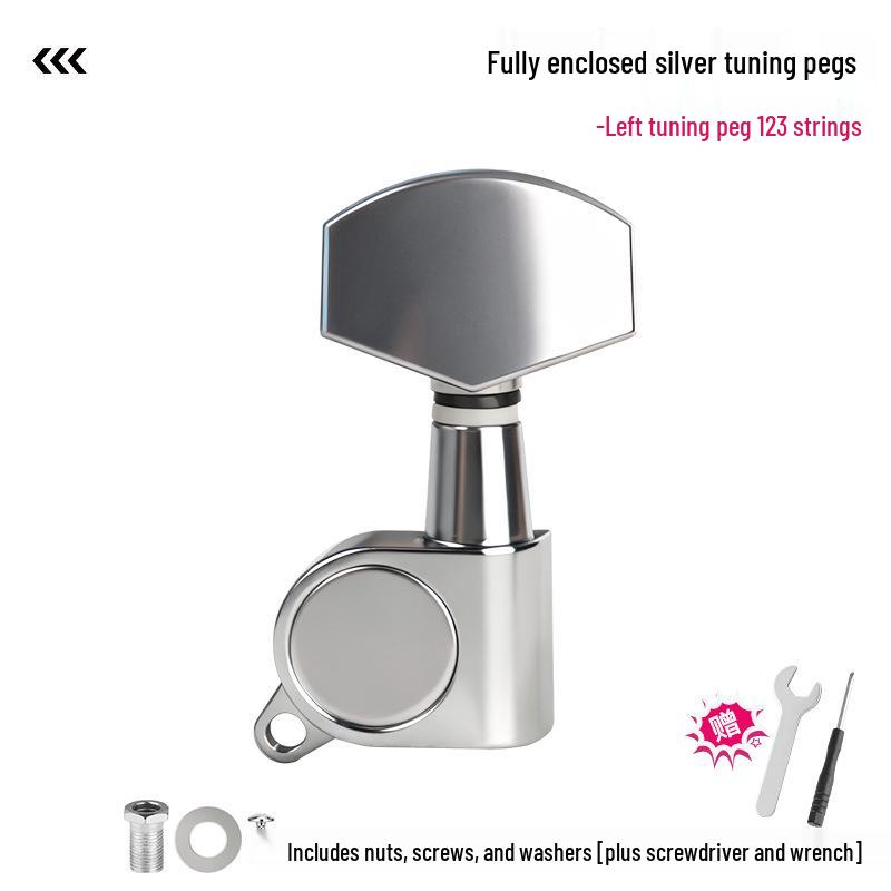 מפתחות כיוון לגיטרה עממית ממתכת עם כלי מיתרים מעץ - אביזרים סגורים לחלוטין לגיטרה קלאסית