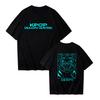 Women's Casual Cotton Luminous Print T-shirt Round Neck Pullover Short Sleeve Top