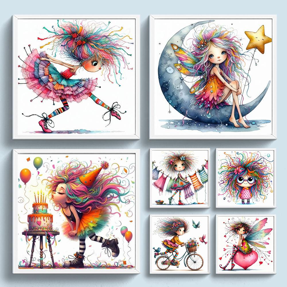 Full Embroidery Eco-cotton Thread 11CT Printed Girl Cross Stitch Kit Art