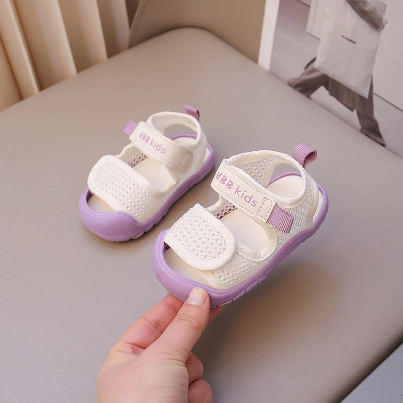 

Baby Sandals Soft Sole Anti-Slip Comfortable Walking Shoes for Toddler 2025 Summer New Boys Girls Beach Shoes Cute Candy Color 15 фиолетовый