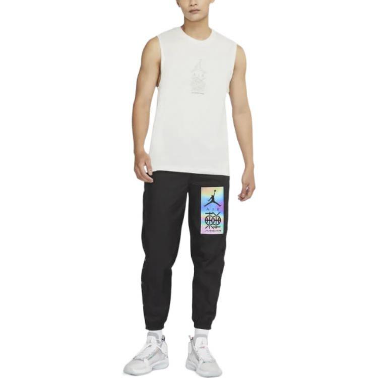 Air Jordan Dongdan Logo Printing Sleeveless Training White Vest Men's DV6277-133