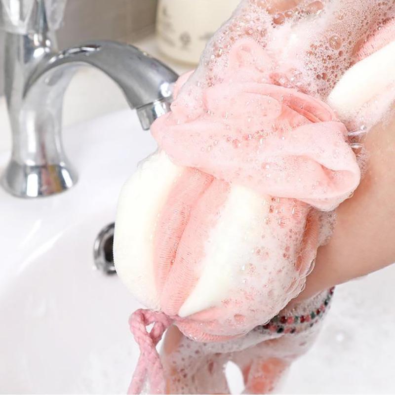 Bath Flower Strips Stretchable Bath Ball Long Strips Soft Bath Artifact Bathing and Scrubbing Adult Durable Stretchable Bath Ball