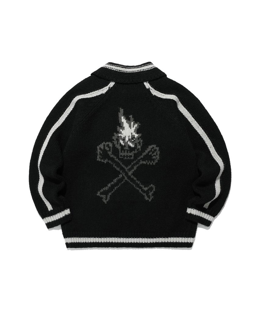 Niceghostclub Skull Cowichan Sweater_Black(Ng2Efuk680A)