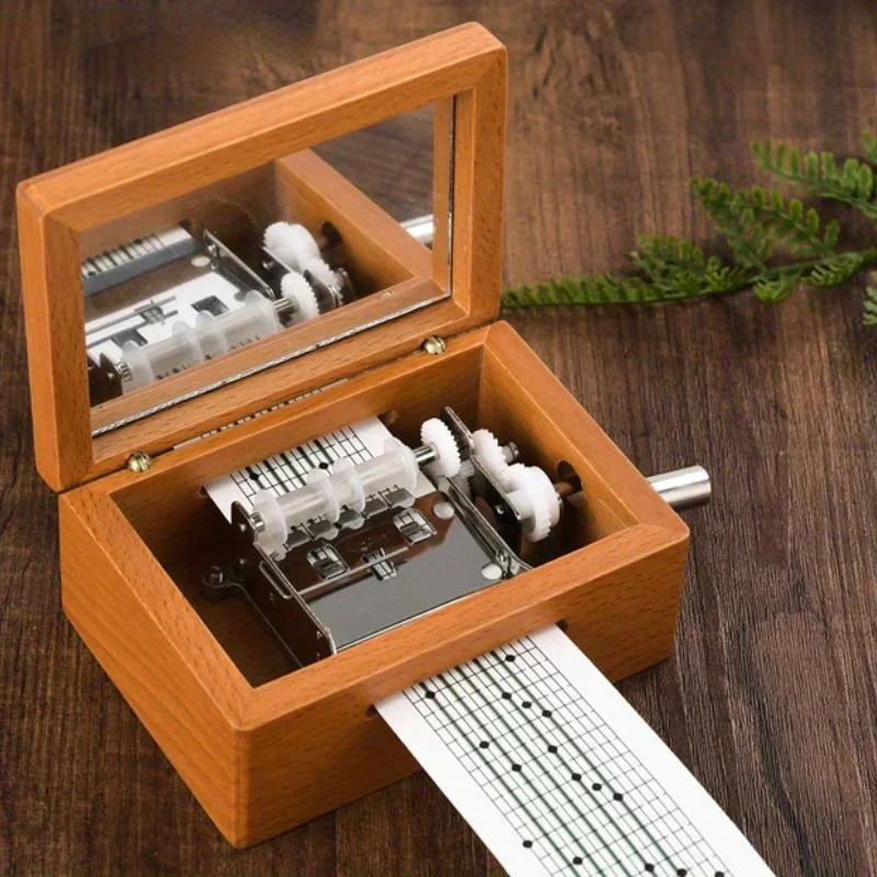 1 Set of 15-tone /30-tone Hand-held Paper Tape Music Box for DIY Composing Music Festival Creative Gift for Lovers Souvenir