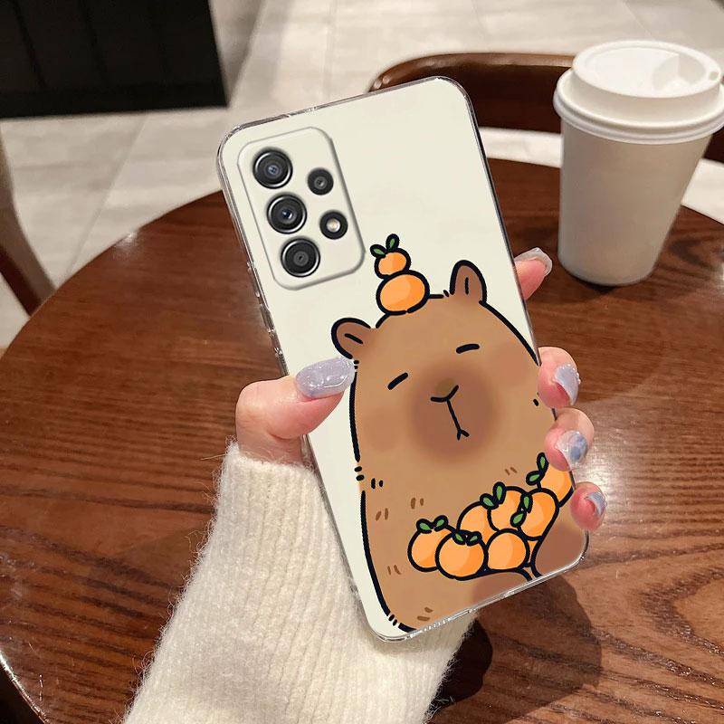 Capybara Cute Clear Soft Phone Case For Samsung Galaxy A56 A57 A37 A55 A54 A36 A35 A26 A25 A16 A17 A07 A52 A34 A73 A53 A21 Cover