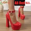 Fashion Aphixta Disco Dance 2cm Pearl Belt Buckle Round Pumps 5.5cm Platform Hot Sale Party 16cm High Chunky Heels Shoes Women