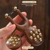 Wooden Nose Gua Sha Tool with Brass Beads – Handheld Comb for Facial Acupressure, Meridian Stimulation, and Relaxation