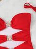 2026 Trendy European & American Strappy Hollow-Out One-Piece Swimsuit - Women's High-End Beachwear