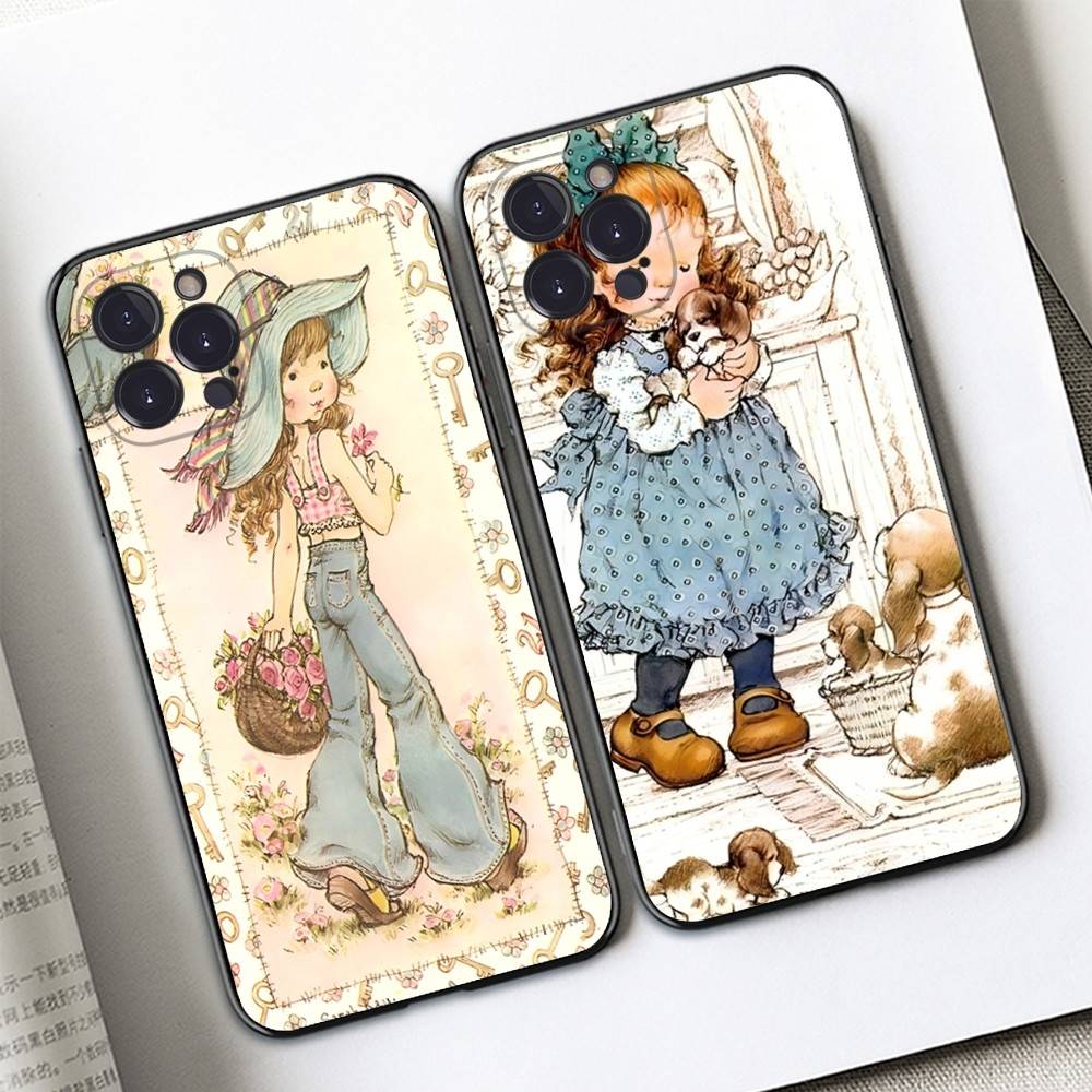 Sarah Kay Girls Cute Soft Back Phone Cover Case For IPhone 17 16 Pro Max 15 12 11 16e 13 Mini 14 15 Plus