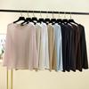 Women's Round Neck Long Sleeve Sun Protection Shirt - Lightweight, Loose Fit, Solid Color T-Shirt