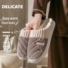 Women's & Men's Plush Cotton Slippers - Non-Slip, Thick Sole, Warm Indoor Footwear for Autumn/Winter