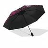 1pc Pink Floral Lace Pattern Umbrella with Plastic Handle, Suitable for All Seasons Outdoor PT420