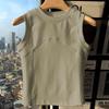 Casual Summer Cotton Vest with Stand Collar for Women Tank Top