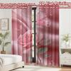 2D Flat Printing 2pcs Curtain Curtains Valentine's Day Butterfly Rose Digital Printed Polyester Drapes Birthday Party Perfect