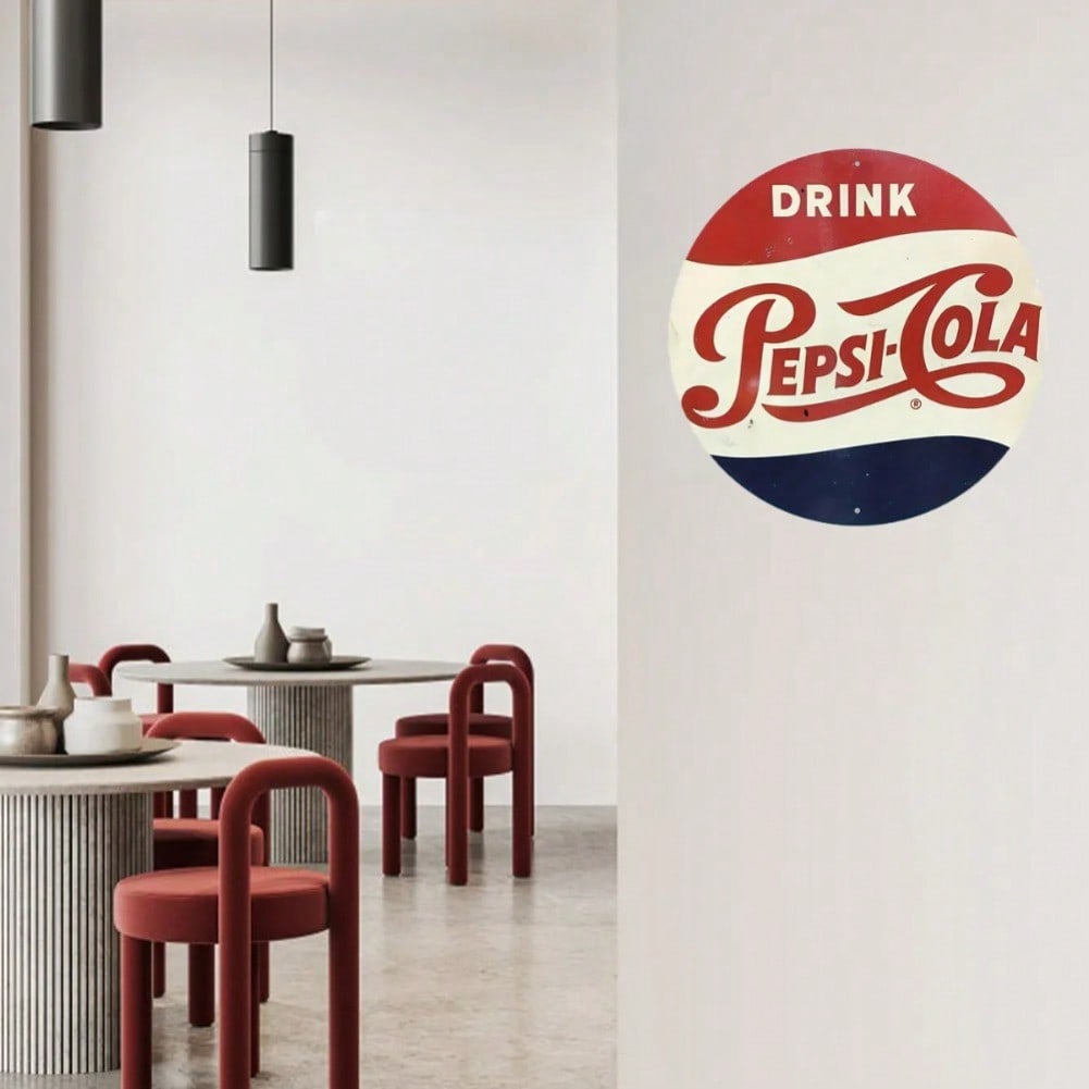 Винтажная металлическая табличка Pepsi с УФ-печатью, настенное искусство, декор, 8 дюймов, круглая, алюминиевая жестяная 20x20