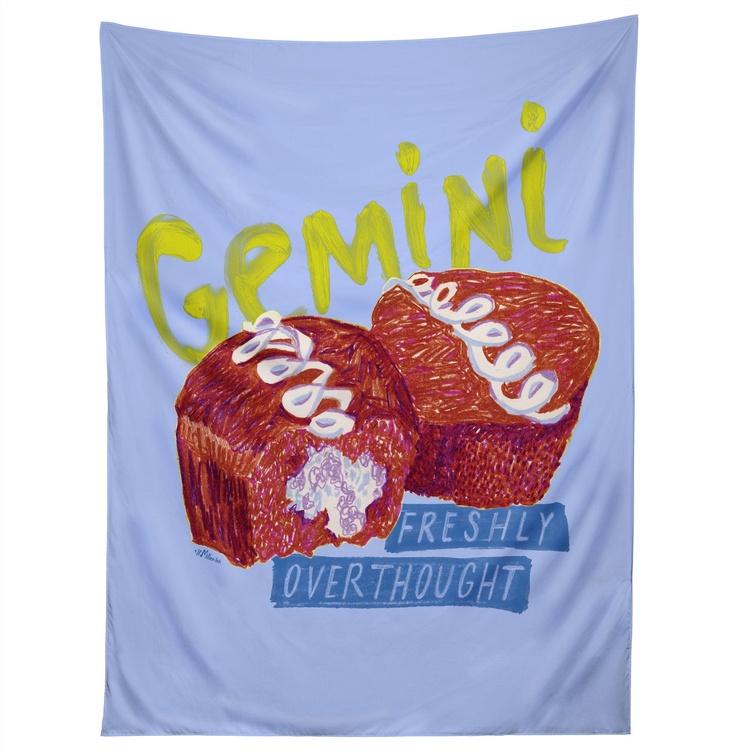 GEMINI TWINS IN LAVENDER BLUE tapestry 75x100