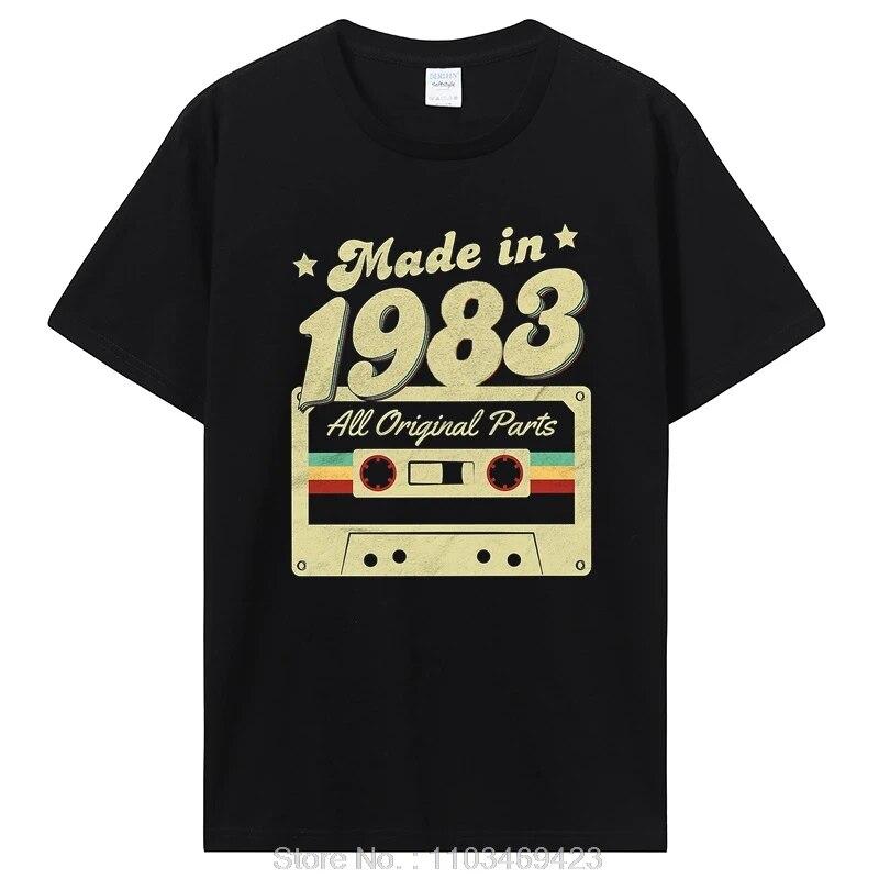 Birthday T Shirts for Unisex Women 1983 Old T Shirt Cotton Short Sleeve Graphic Tshirt Casual Clothing Oversized Tee Streetwear