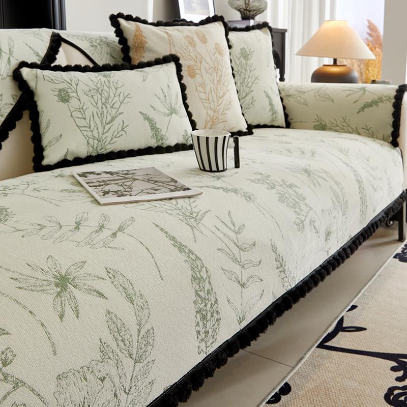 Light Luxury Sofa Cushion New Four Seasons Universal Chenille Straight Row Cushion Non-slip Sofa Cover Cover Cloth