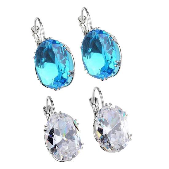 1/2 Pairs Teardrop Earrings Lightweight Sparkling Cubic Zirconia Water-drop Pendant Drop Earrings Jewelry Accessories