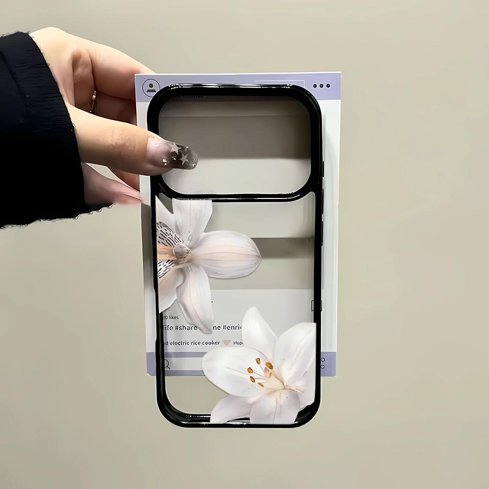 Three White Flowers Phone Case For iPhone 17 Air 16 14 15 Pro Plus 13 12 11 Pro Max 16e Shockproof Silicone Phone Cover Fundas
