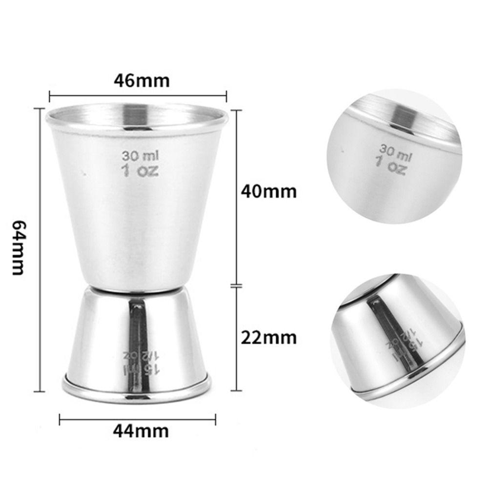 Neuer 304 Edelstahl Messbecher Dual Shot Japanischer Stil Cocktailbecher 1/2-1oz Cocktailshaker Bar