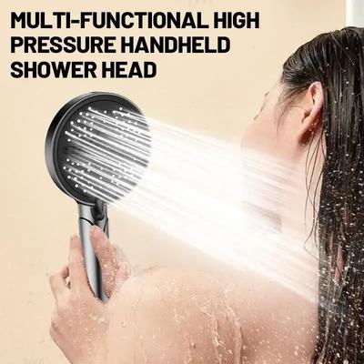 Large Panel Hand Shower Head Large Flow Rainfall High Pressure Bathroom Accessories 5 Modes Shower Nozzle Replacement
