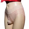 Roupa íntima com Bolsa Sissy Masculina Renda Ultra Fina Calcinhas de Tela Vazada Roupas Íntimas de Crossdressing Feminização Gays Lingerie