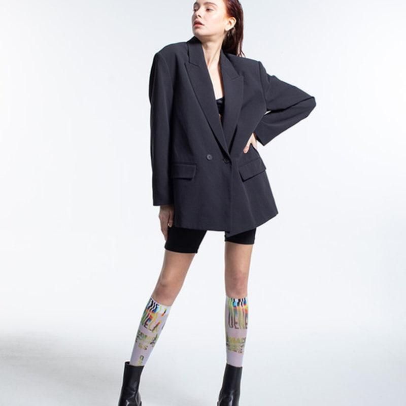 Romantic Tiger Spread White Knee Stockings