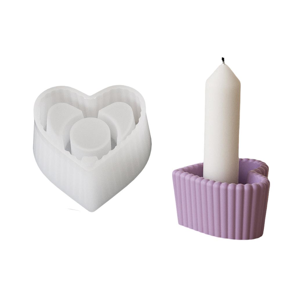 Flexible Silicone Candle Holder Molds For DIY Crafting Heart Star And Round Shapes Ideal For Home Decors And Gifts