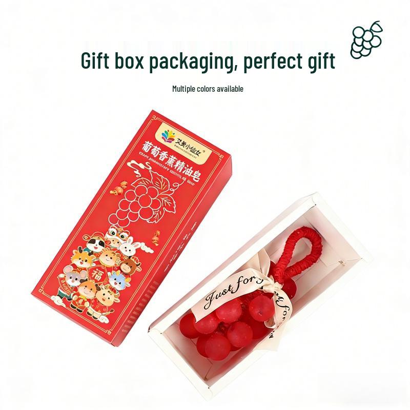 Grape Scent Handmade Soap String - Perfect for Hand and Face Washing, Ideal New Year or Spring Festival Gift, and Annual Meeting Souvenir.