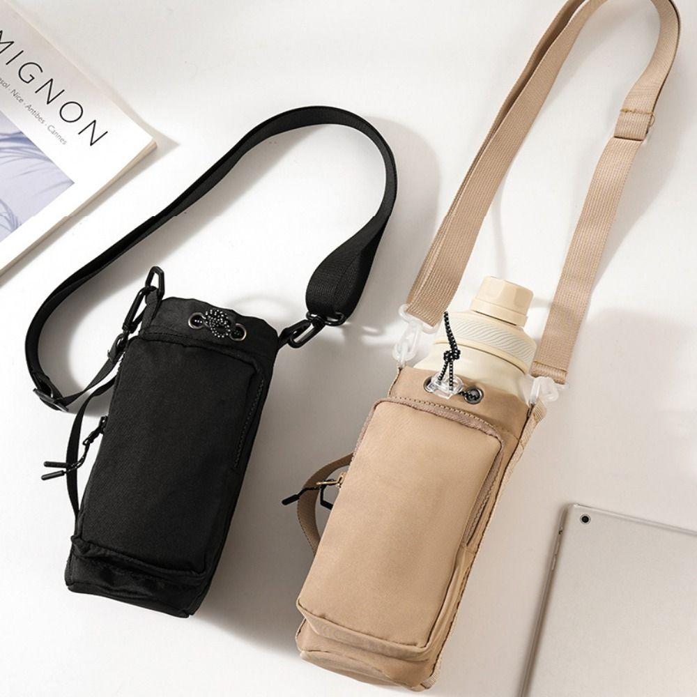 Mit verstellbarem Schultergurt Wasserflaschenhalter Tasche mit Schlüsselanhänger & Bergsteiger-Po-Handfreie Vakuumbecher-Tasche