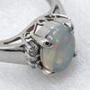 Ring Pt900Platinum/opal/diamond #4.9(US Size) 3.2g Women Used