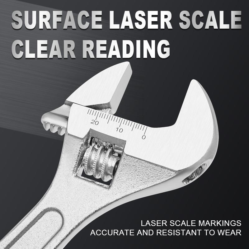 6/8/10/12/15 inch Adjustable Wrench Large Openin Long Handle Universal Spanner Clamp Steel Mechanical Workshop Hand Repair Tools