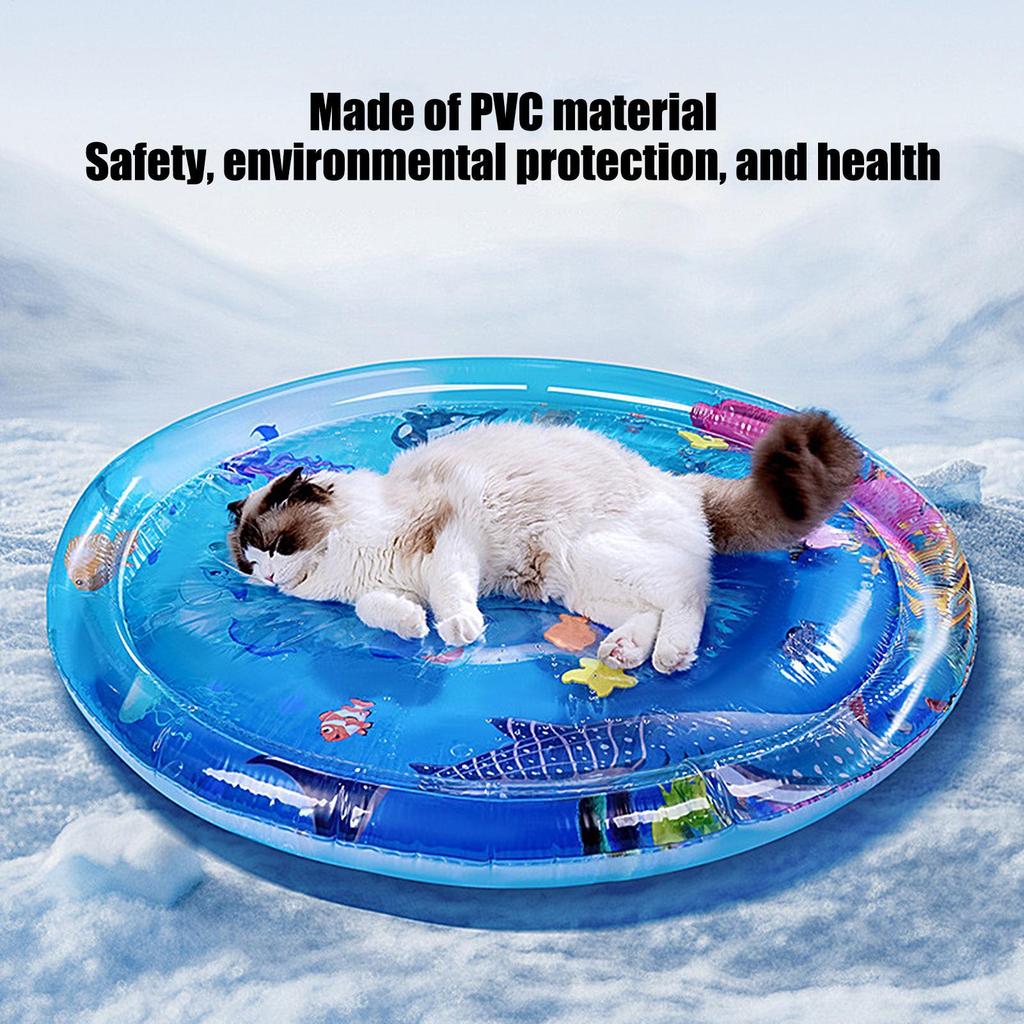 Water Sensory Play Mat Inflatable Water Mat For Cat And Dog Pet Playmat With Fish Sea Theme Kitten Water Sensory Pad