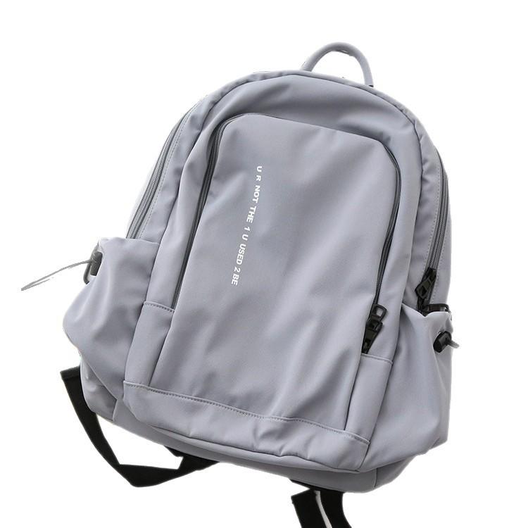 Schoolbag Customized Large Capacity School Bag Women's Lightweight Solid Color Fashion Versatile Junior High School Student Travel Backpack Men