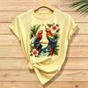 Lively Jungle Bird Graphics Highlight This T‑Shirt for Simple Summer Casual Wear