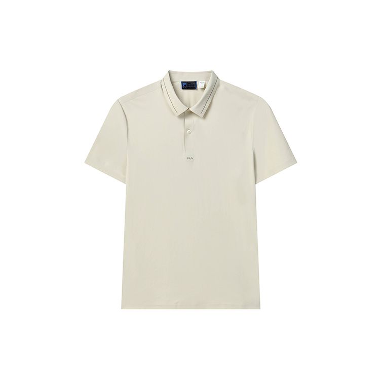 FILA SS22 Solid Knit Short Sleeve Polo Shirt Men tops Khaki F11M222126FLK