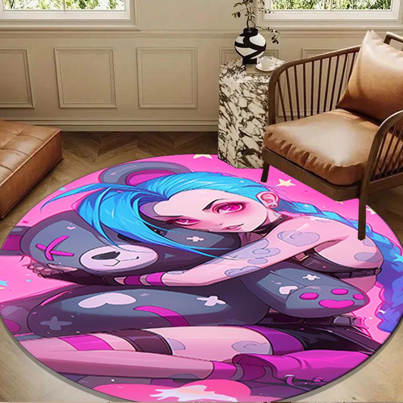 Fantasy Warrior JingX Round Rug for Livingroom,Bedroom, Palyroom, Chair Rug, Area Rug, Circle Carpet, Large Size Fan Christmas Gift