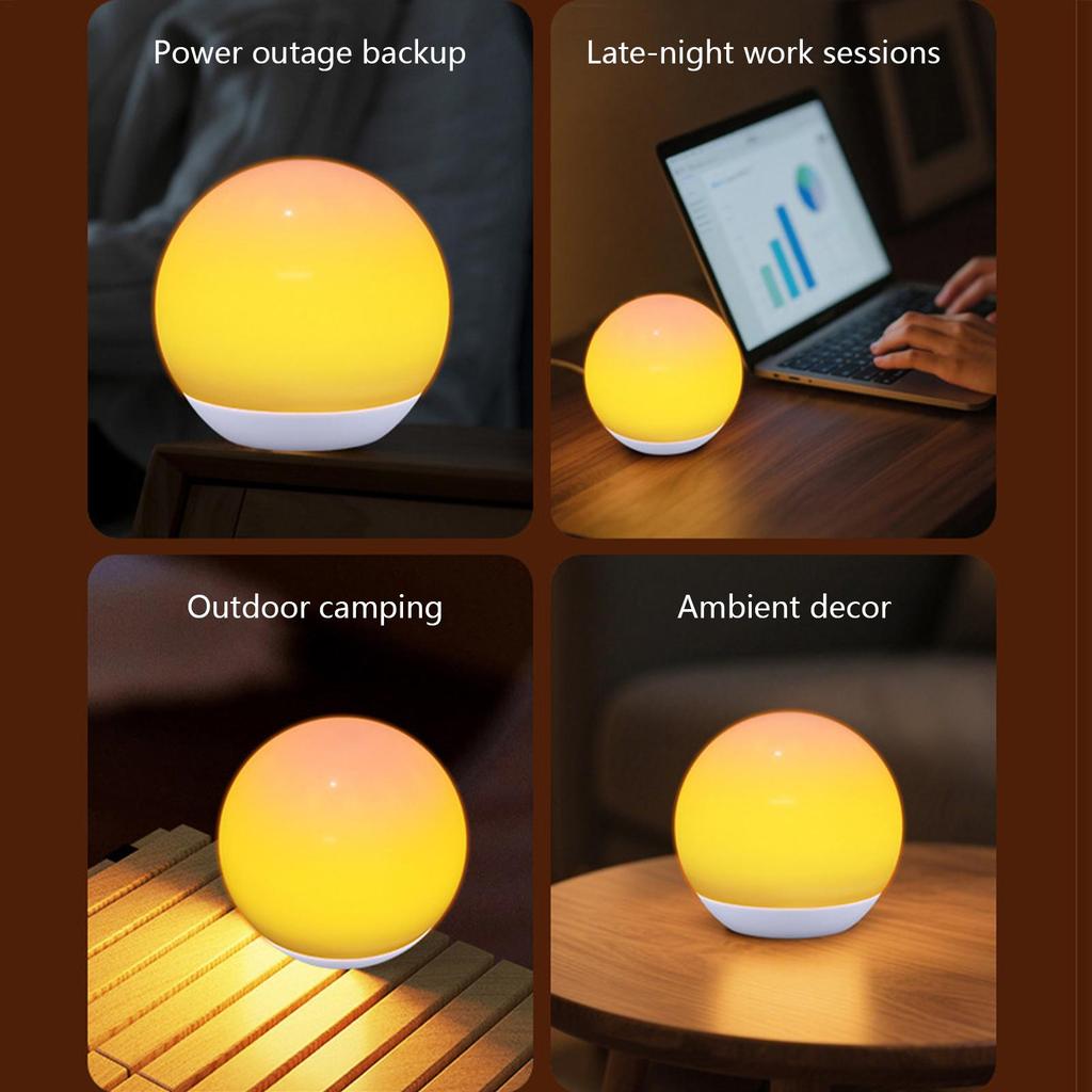 Room Night Light LED Ball Sunset Mood Nightlight With 3 Modes Brightness Mood Lamp For Tent Gathering Night Reading Camping