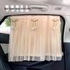 Blue Rain Lace Car Sunshade Curtains for Baby - Suction Cup Side and Rear Window Protection