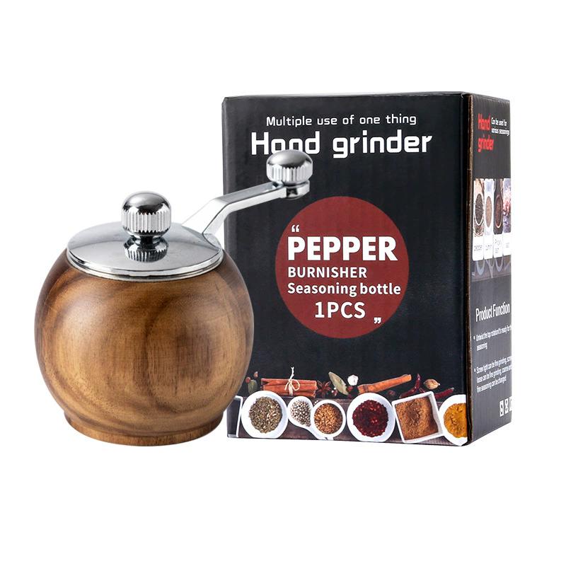 1/2PCS Hand Cranked Wooden Salt And Pepper Grinder Multi-purpose Pepper Mills Salt BBQ Spices Grinder Tools Kitchen Cooking Tool